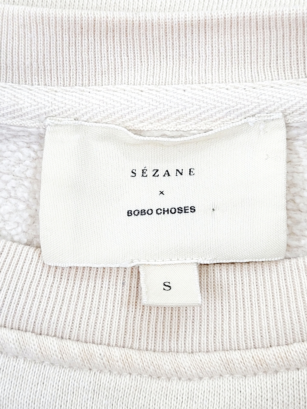 Sezane x Bobo Choses Collab Heart Print Sweatshirt Cream Red Small - Picture 4 of 9